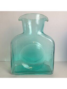 Blenko Aqua Blue Glass Water Bottle